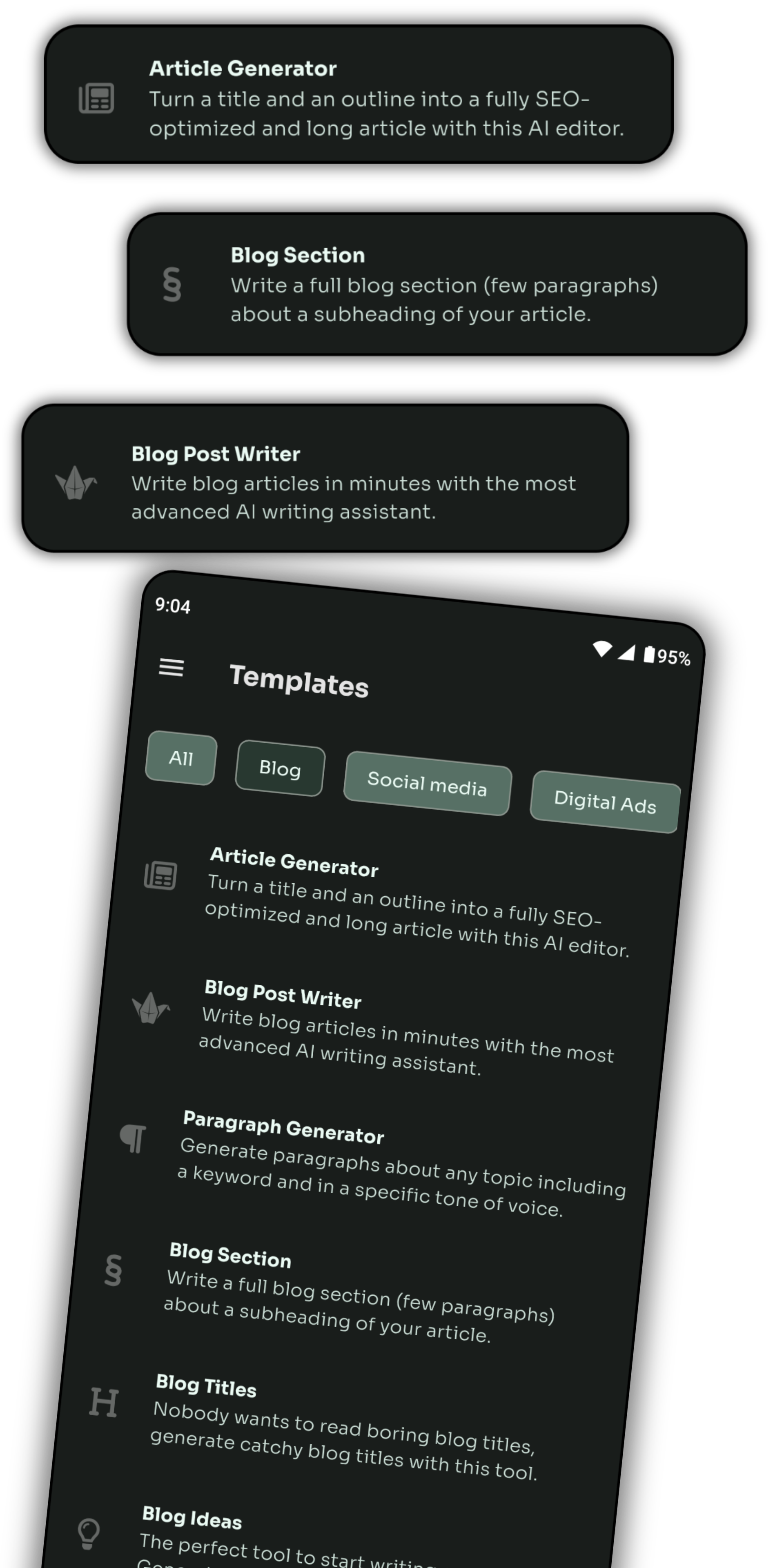 voice selection page